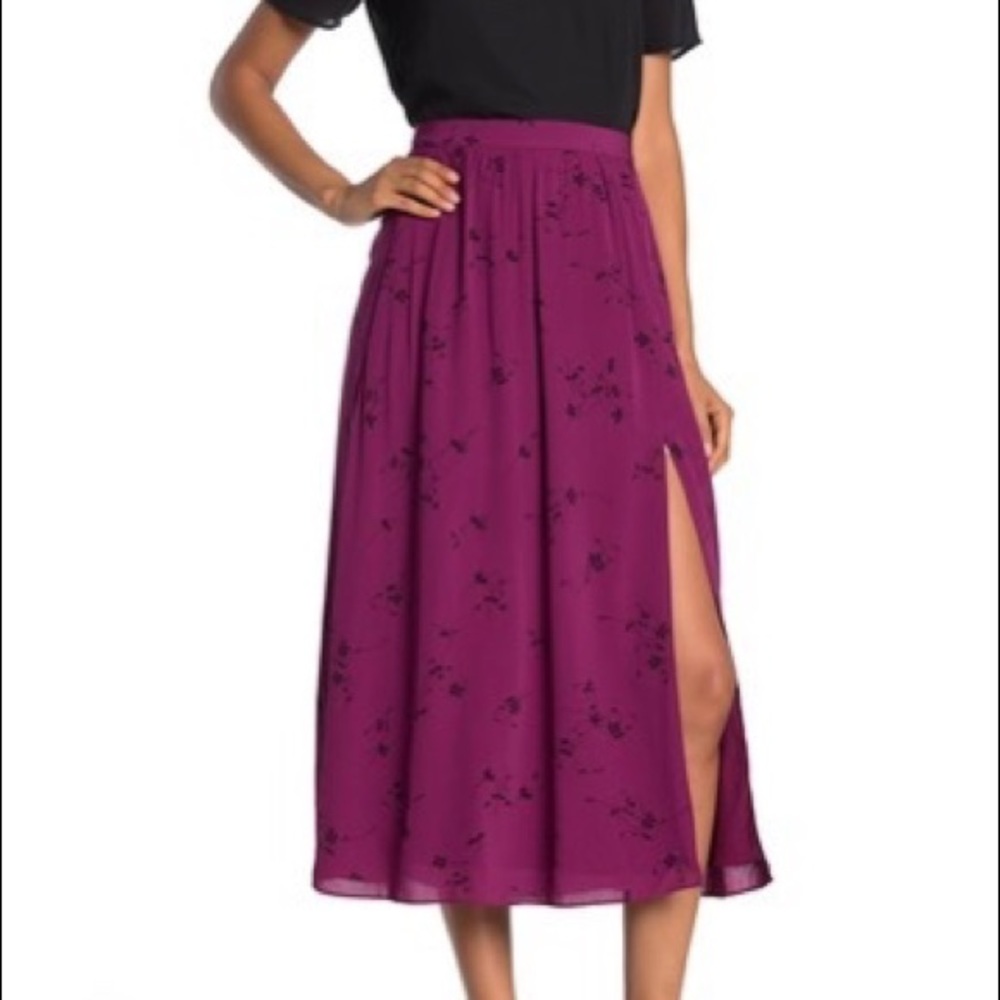 NWT Joie Duffy Floral Slit Midi Skirt